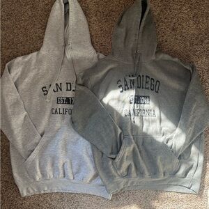 Gray and Dark Gray San Diego Hoodies